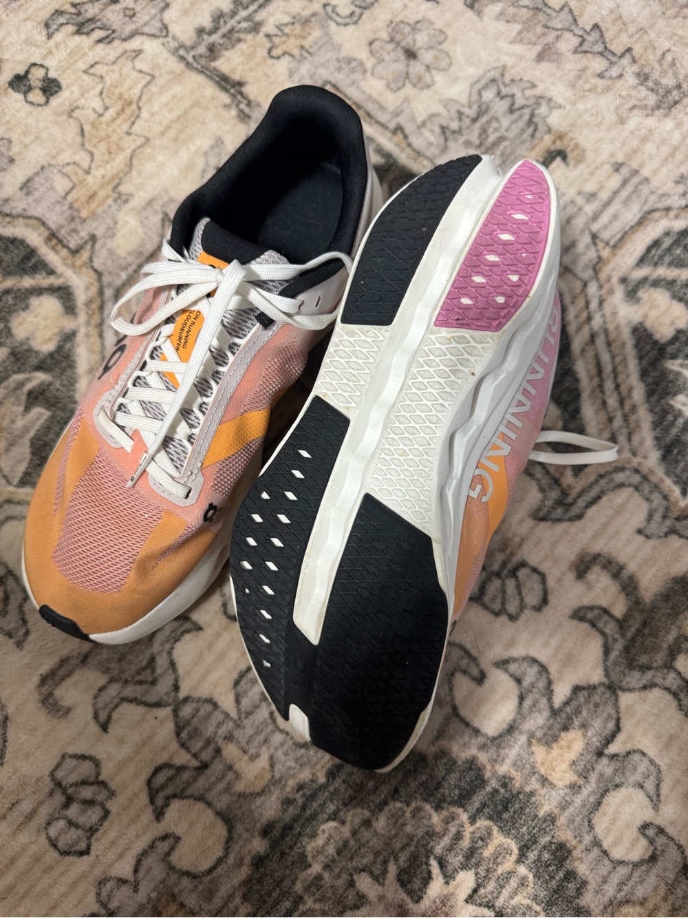 On Running Women's Cloudnova Sneakers in Pink and Orange - Picture 4 of 5